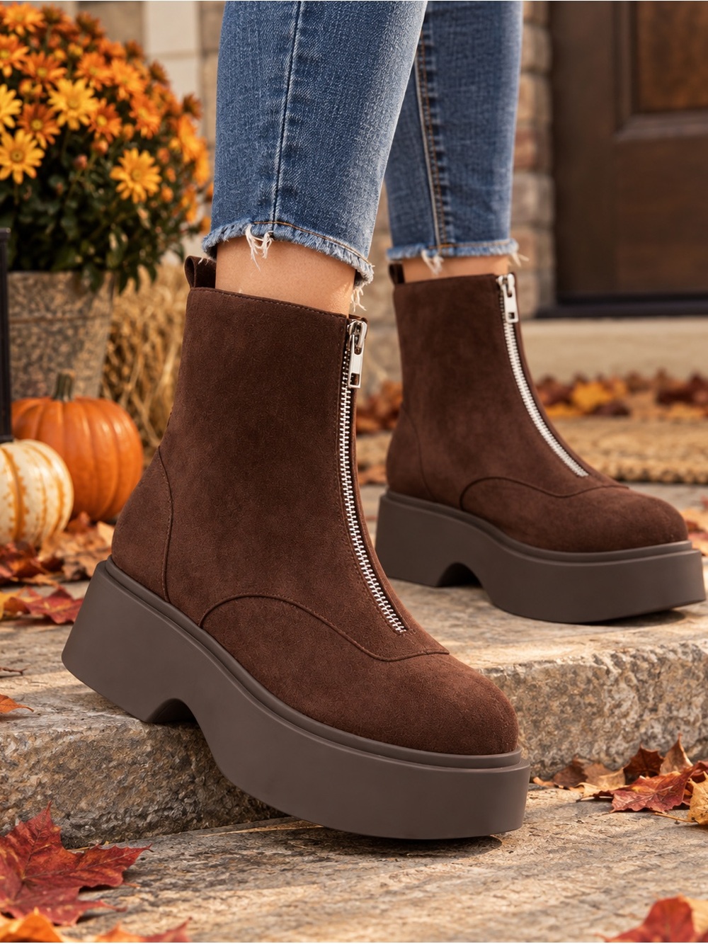 Dark Brown Boots with Memory Foam Insole – Wild Fable